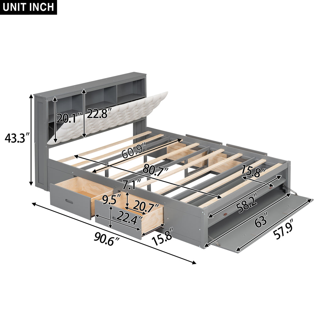 Runa Solid Wood Queen Platform Bed Frame