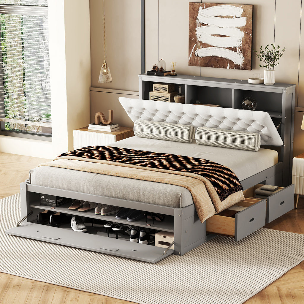 Runa Solid Wood Queen Platform Bed Frame