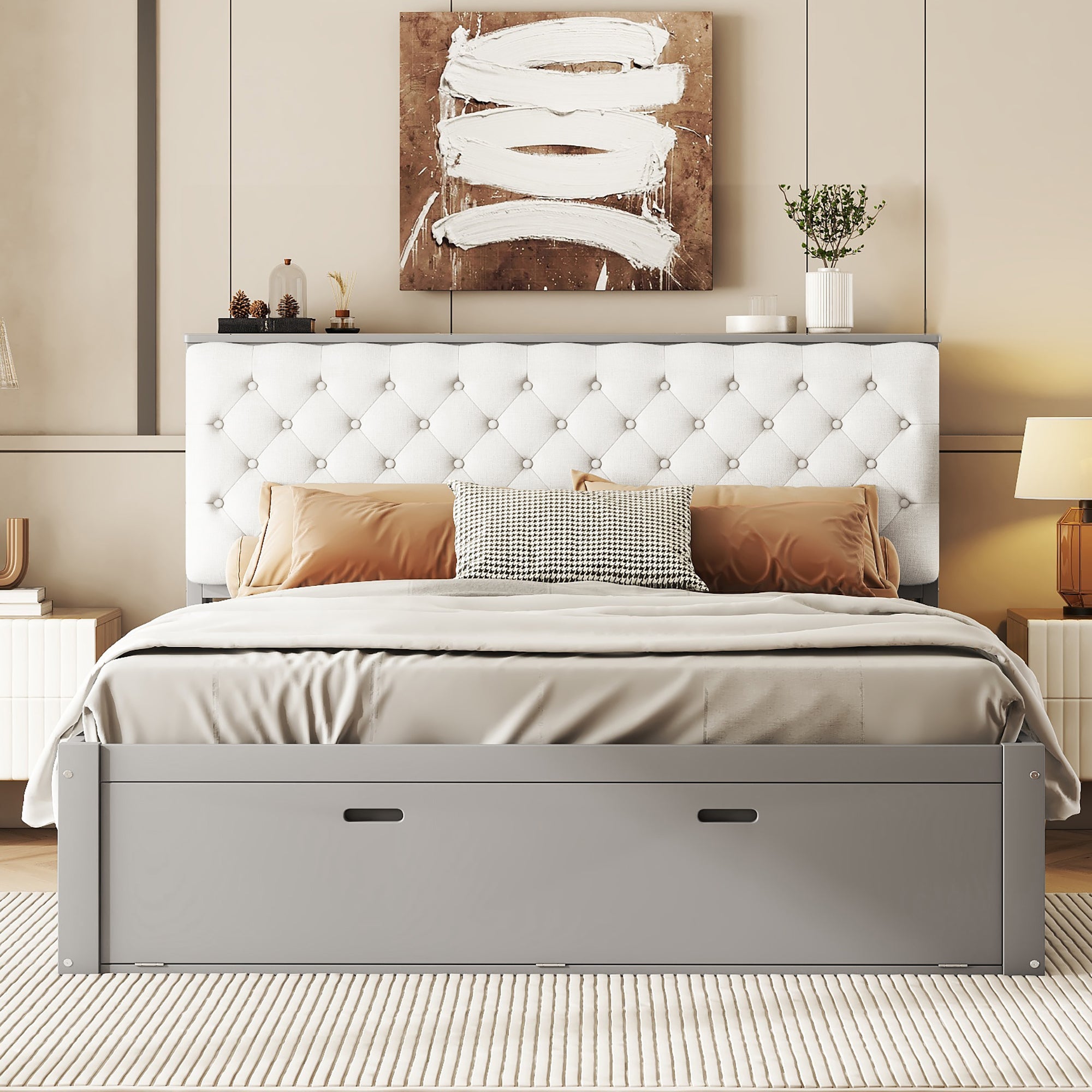 Runa Solid Wood Queen Platform Bed Frame