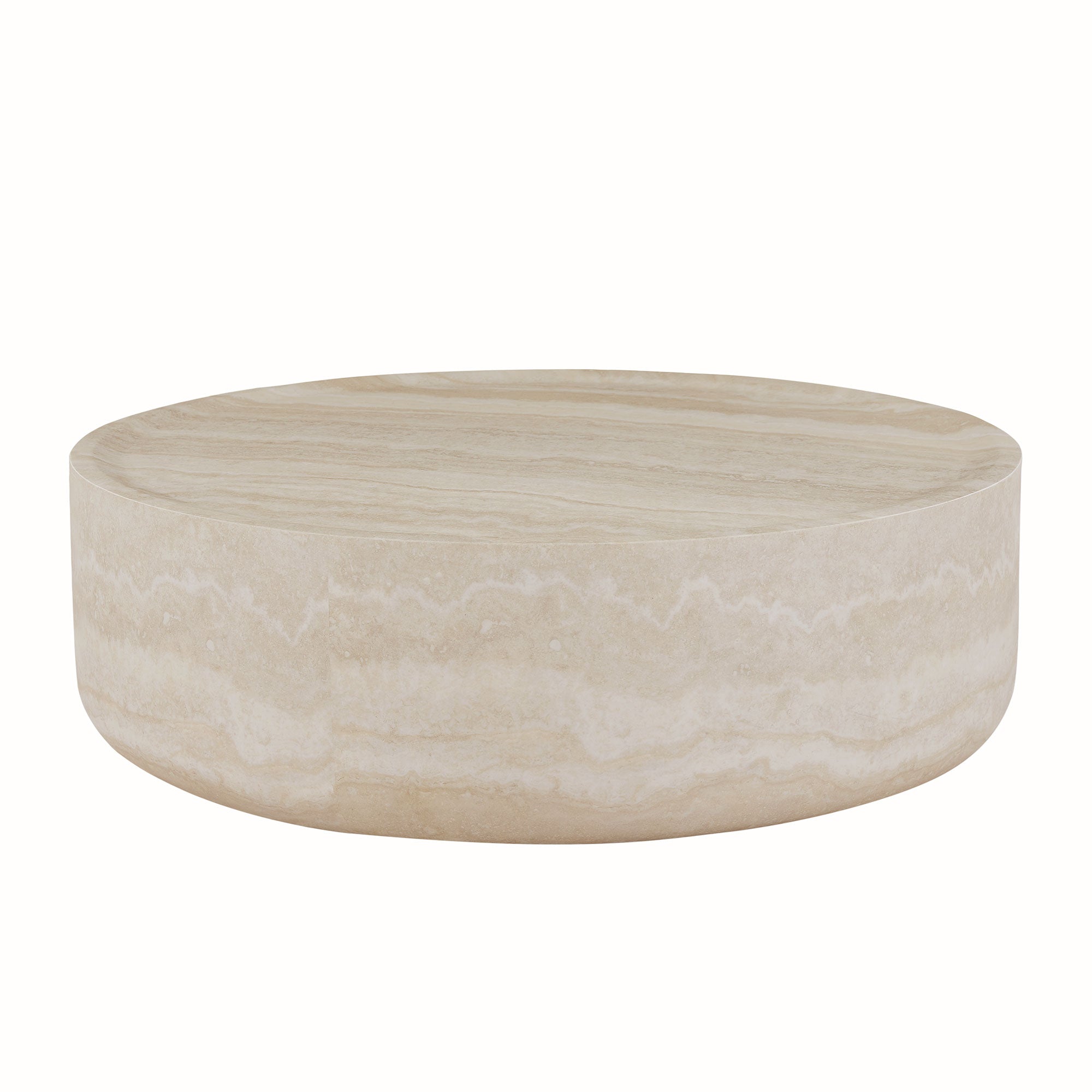 Tove Round Travertine Coffee Table