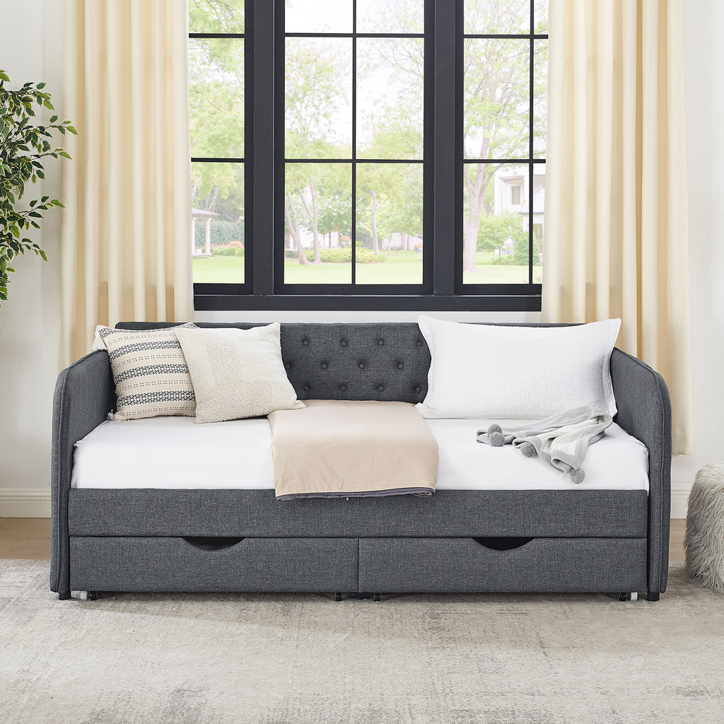 Ines Storage Linen Sofa Bed