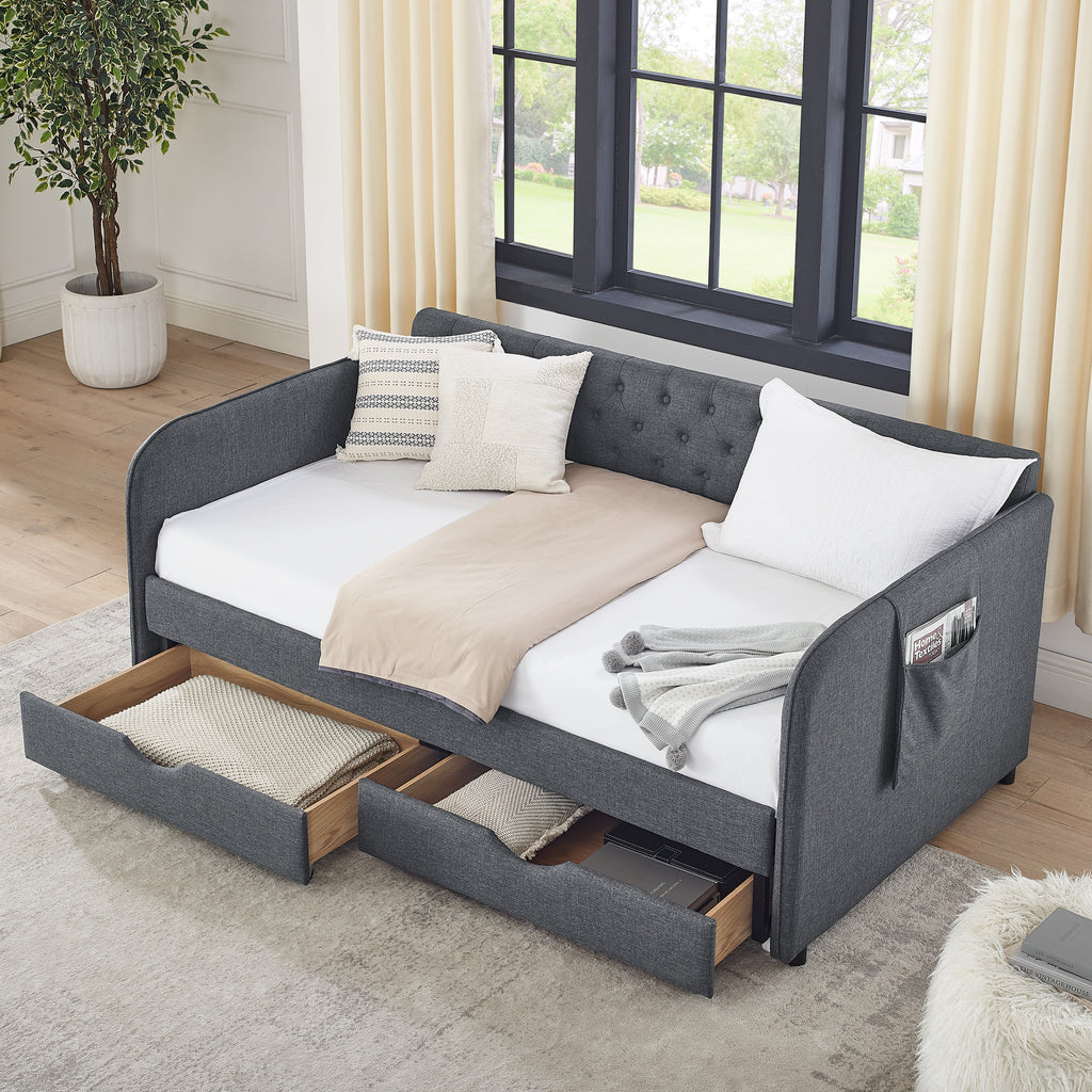 Ines Storage Linen Sofa Bed