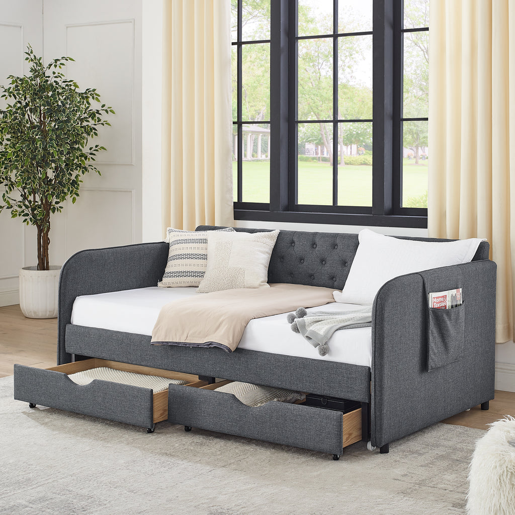Ines Storage Linen Sofa Bed