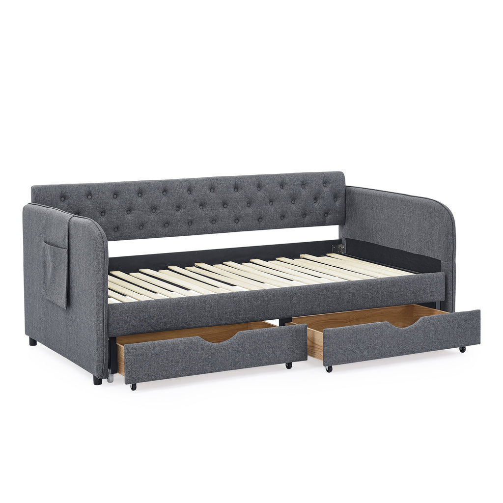 Ines Storage Linen Sofa Bed