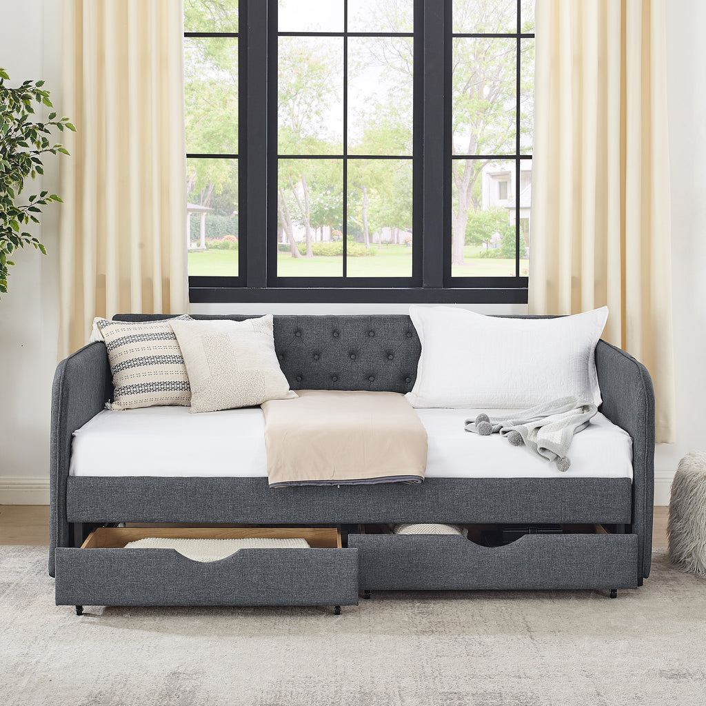 Ines Storage Linen Sofa Bed