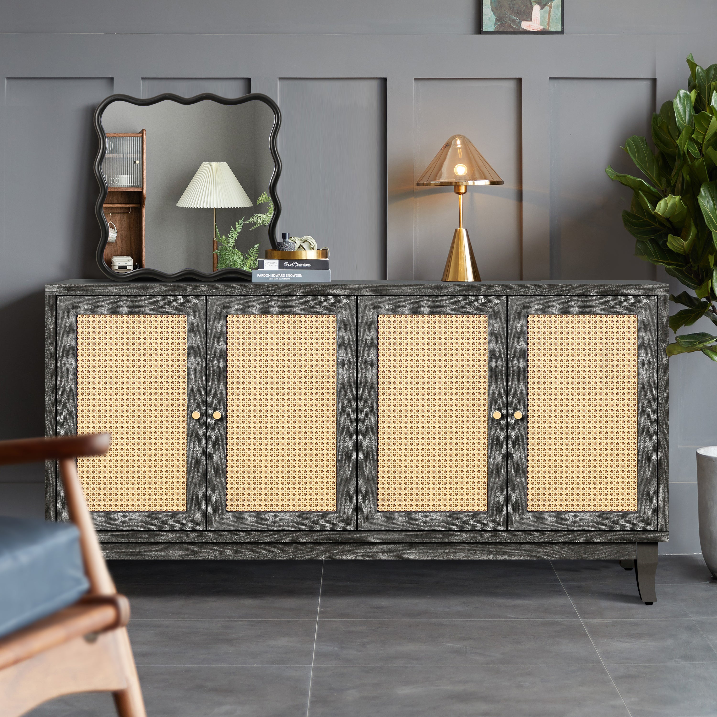 Jenrik Storage Rattan Cabinet