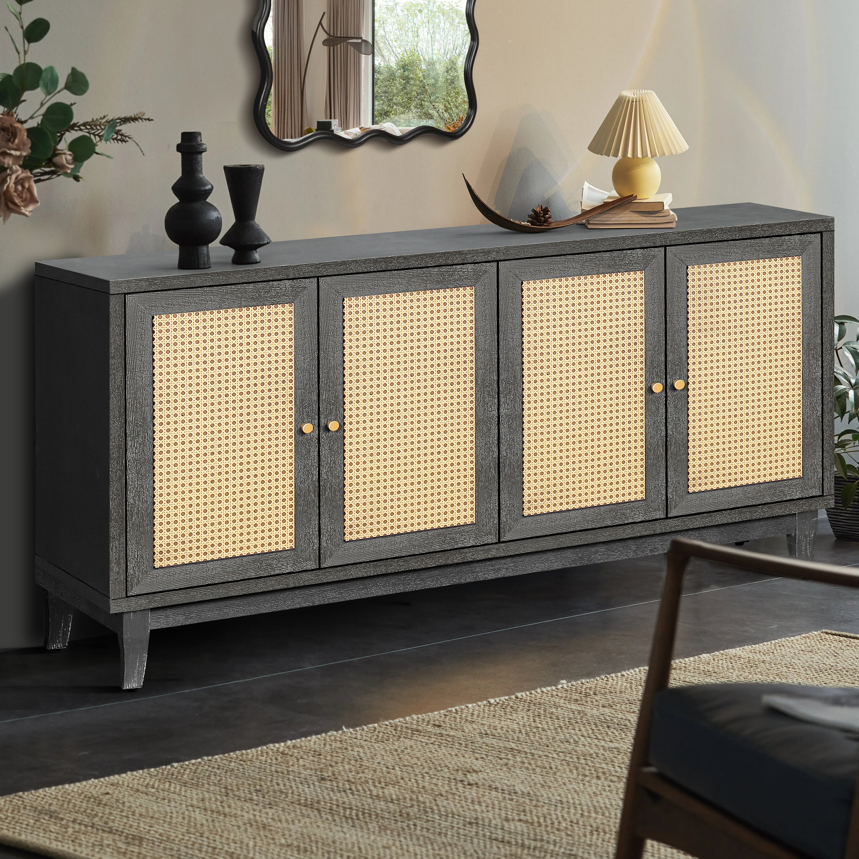 Jenrik Storage Rattan Cabinet