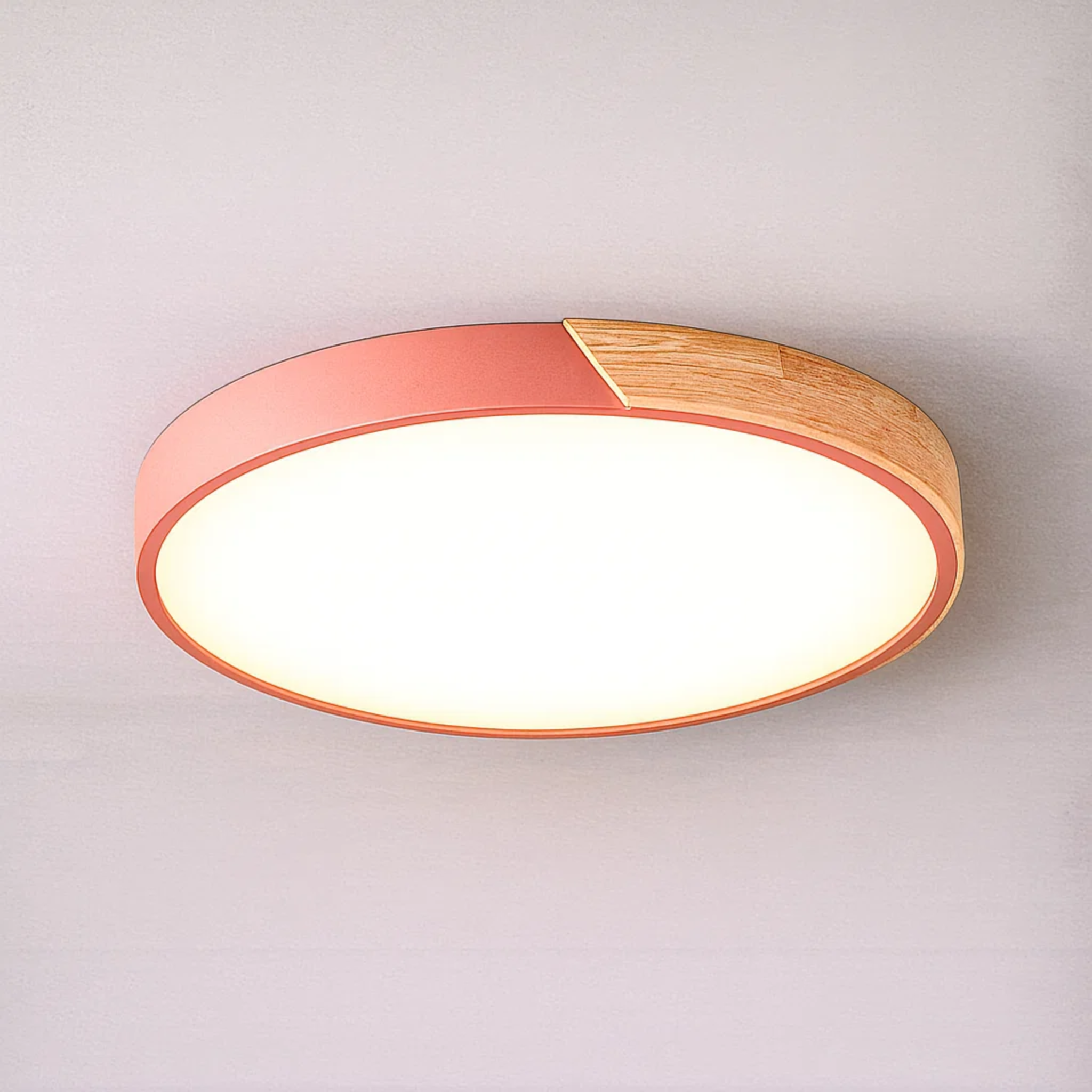 Ronde LED plafondlamp met kleuraccent