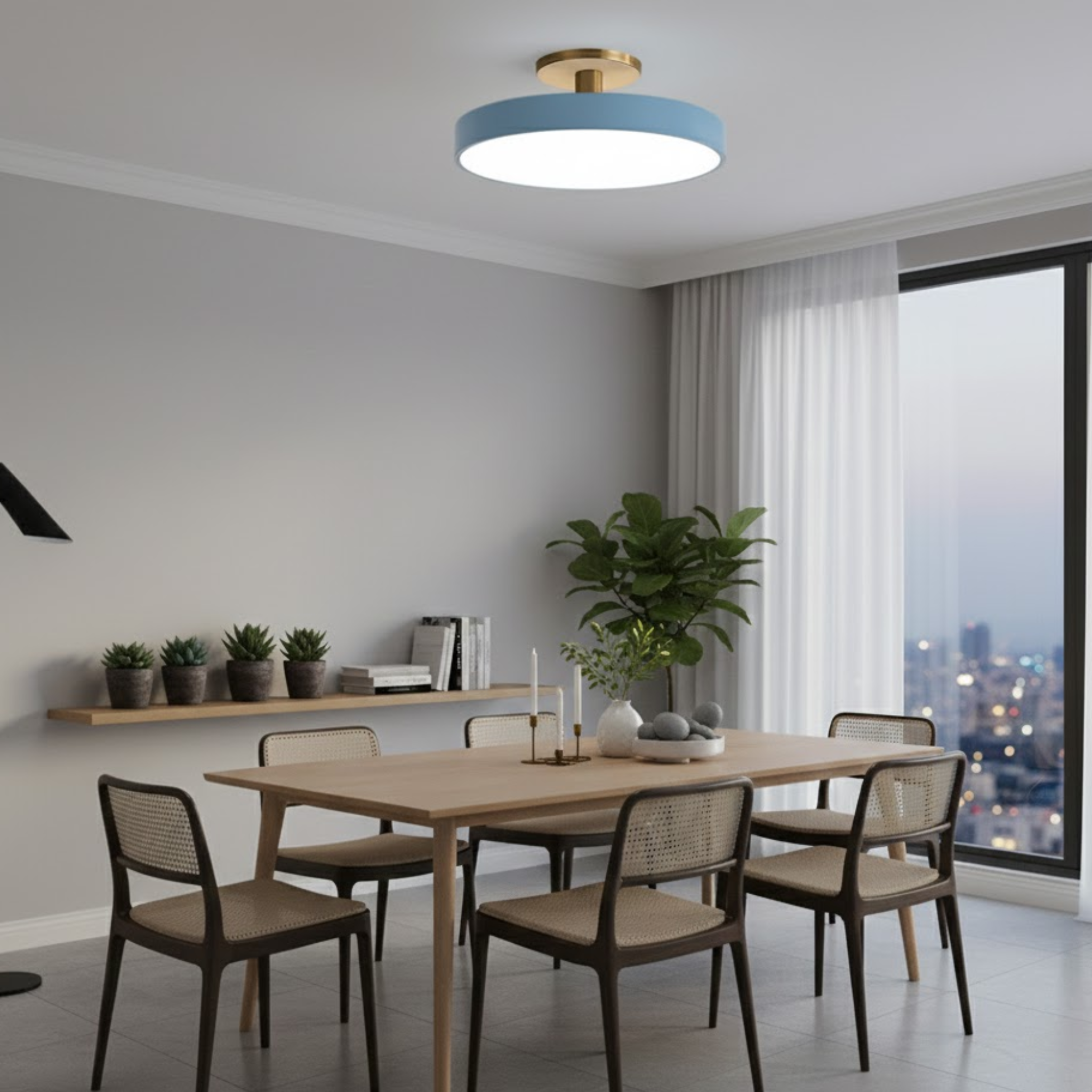 Strakke ronde plafondlamp voor een modern interieur