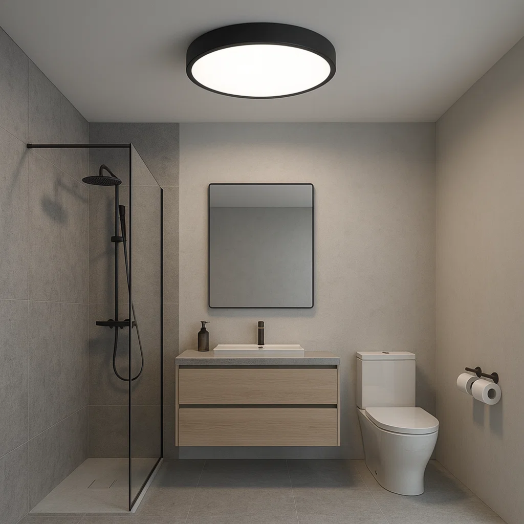 Strakke moderne ronde plafondlamp met zacht licht