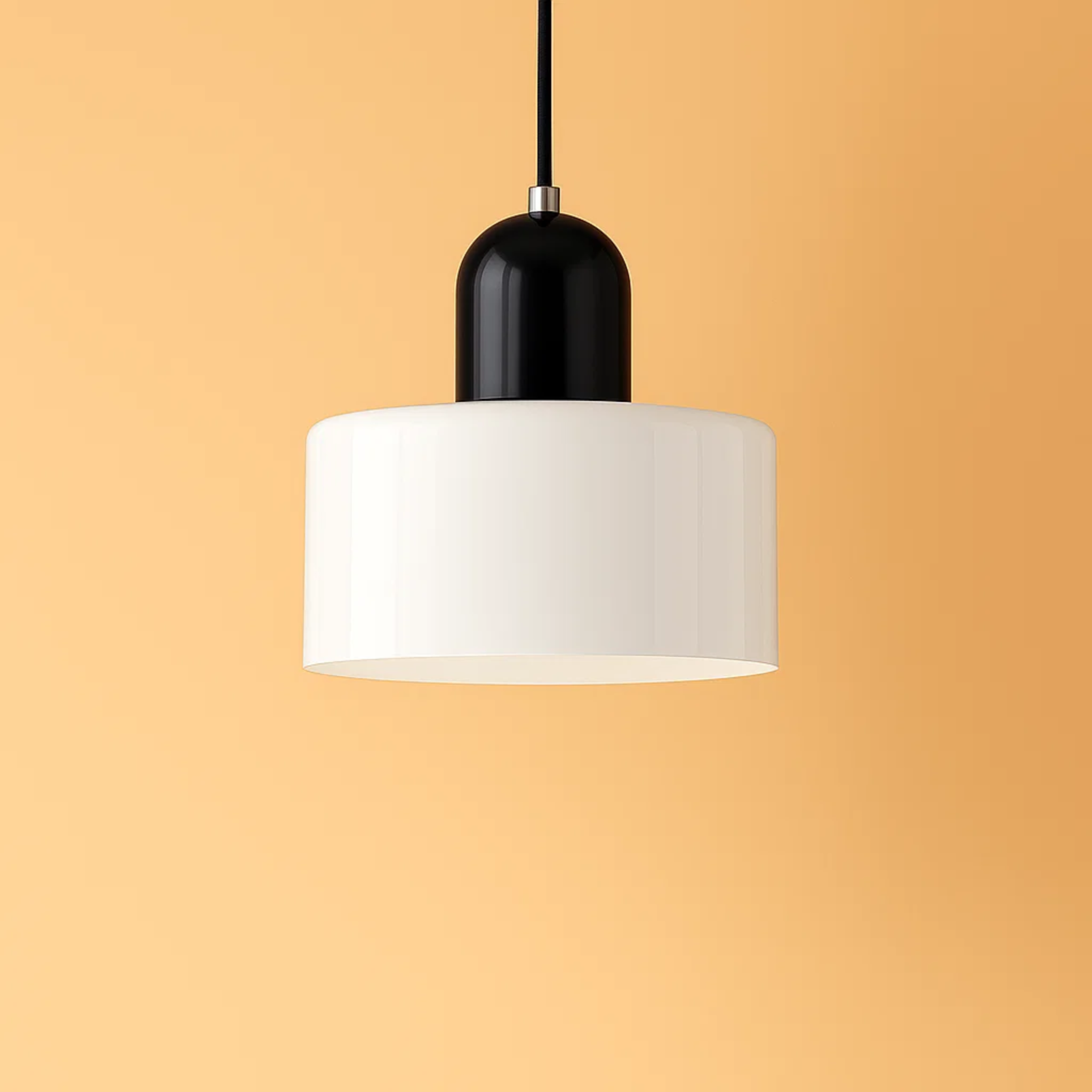 Retro plafondlamp met gekleurde kap