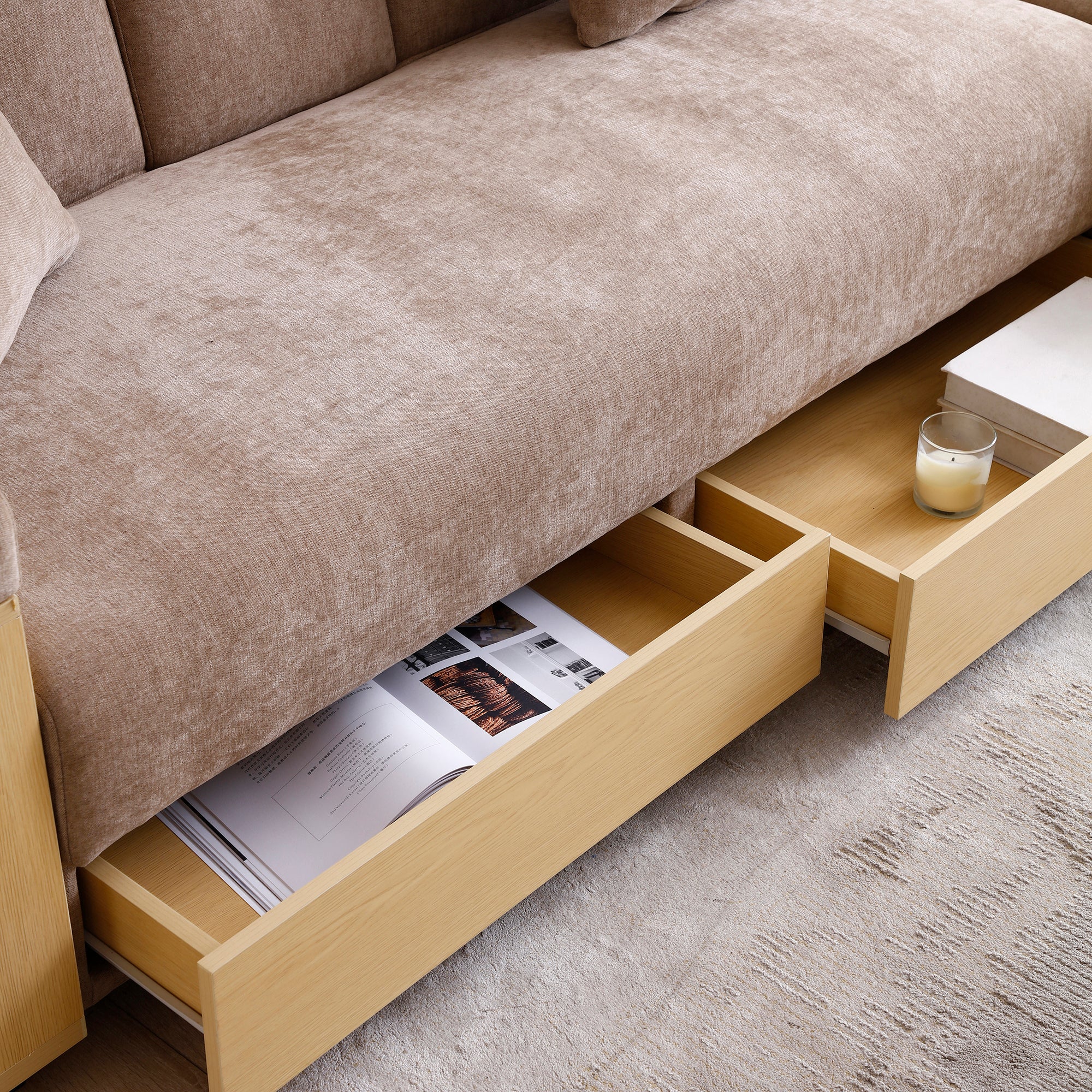 Vibeke Storage Linen Sofa