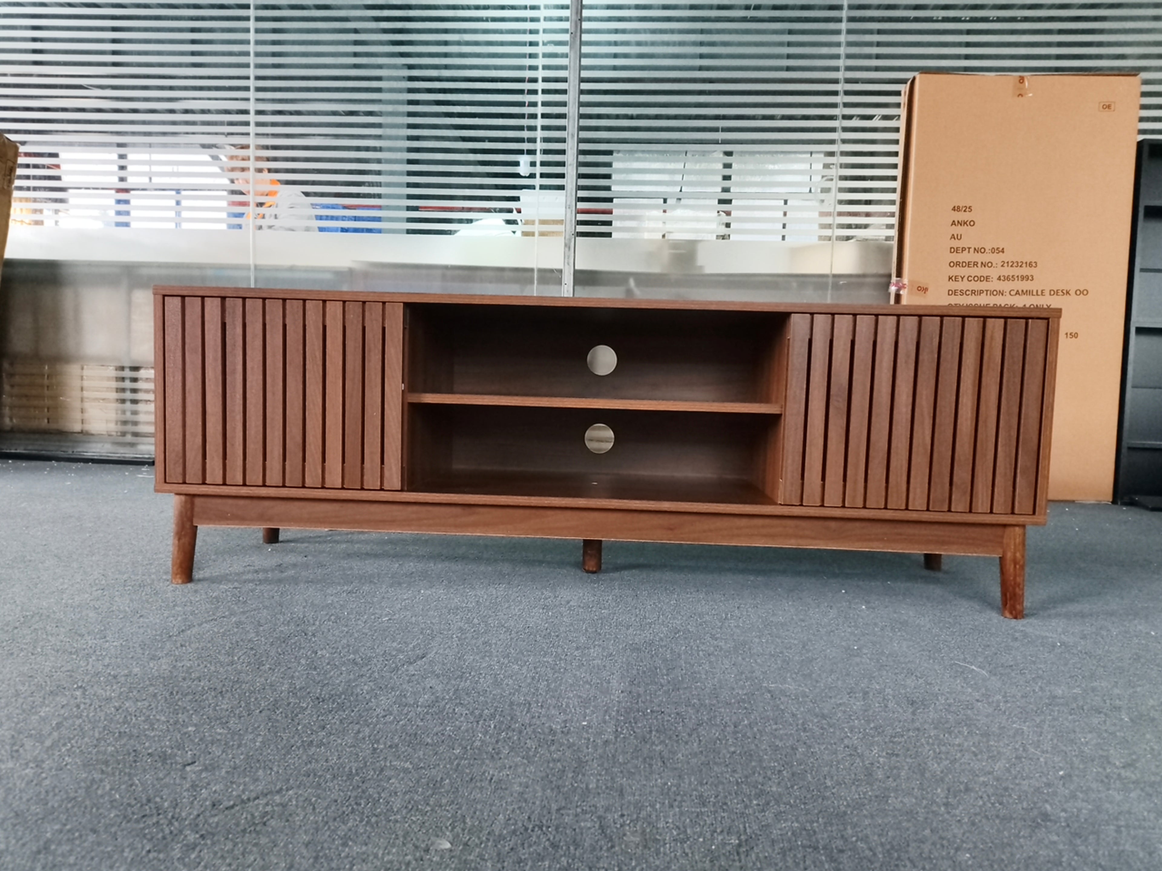 Nils Storage Walnut TV Stand