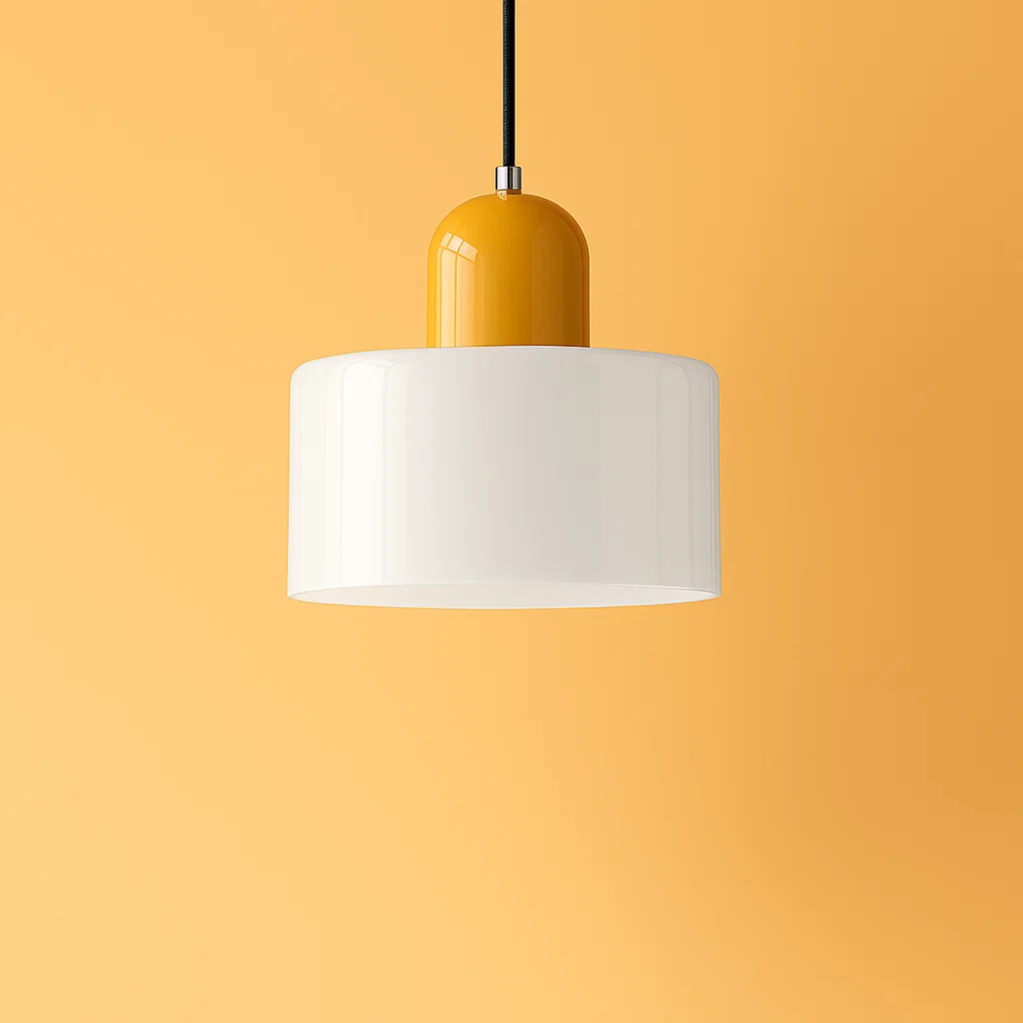 Retro plafondlamp met gekleurde kap