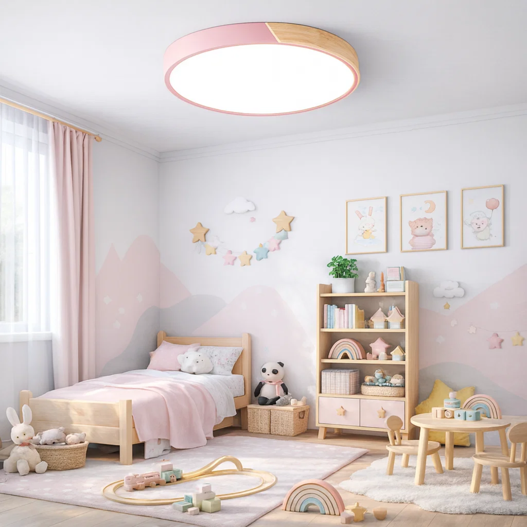 Ronde LED plafondlamp met kleuraccent