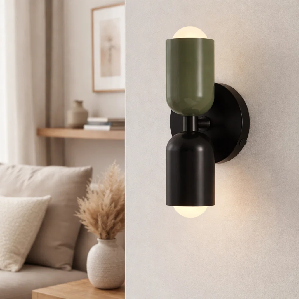 Dubbele wandlamp met warm licht