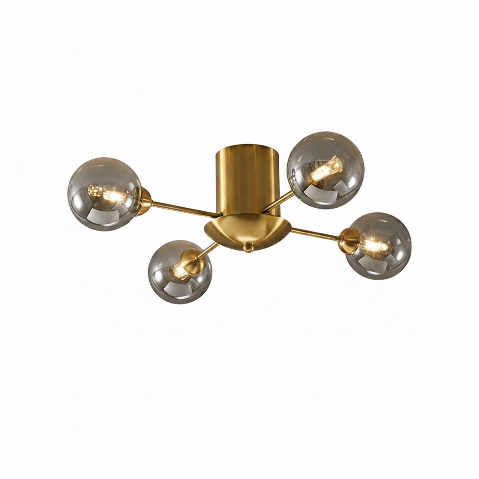 4 Light Smoke Gray Sputnik Flush Mount - Alternate Angle