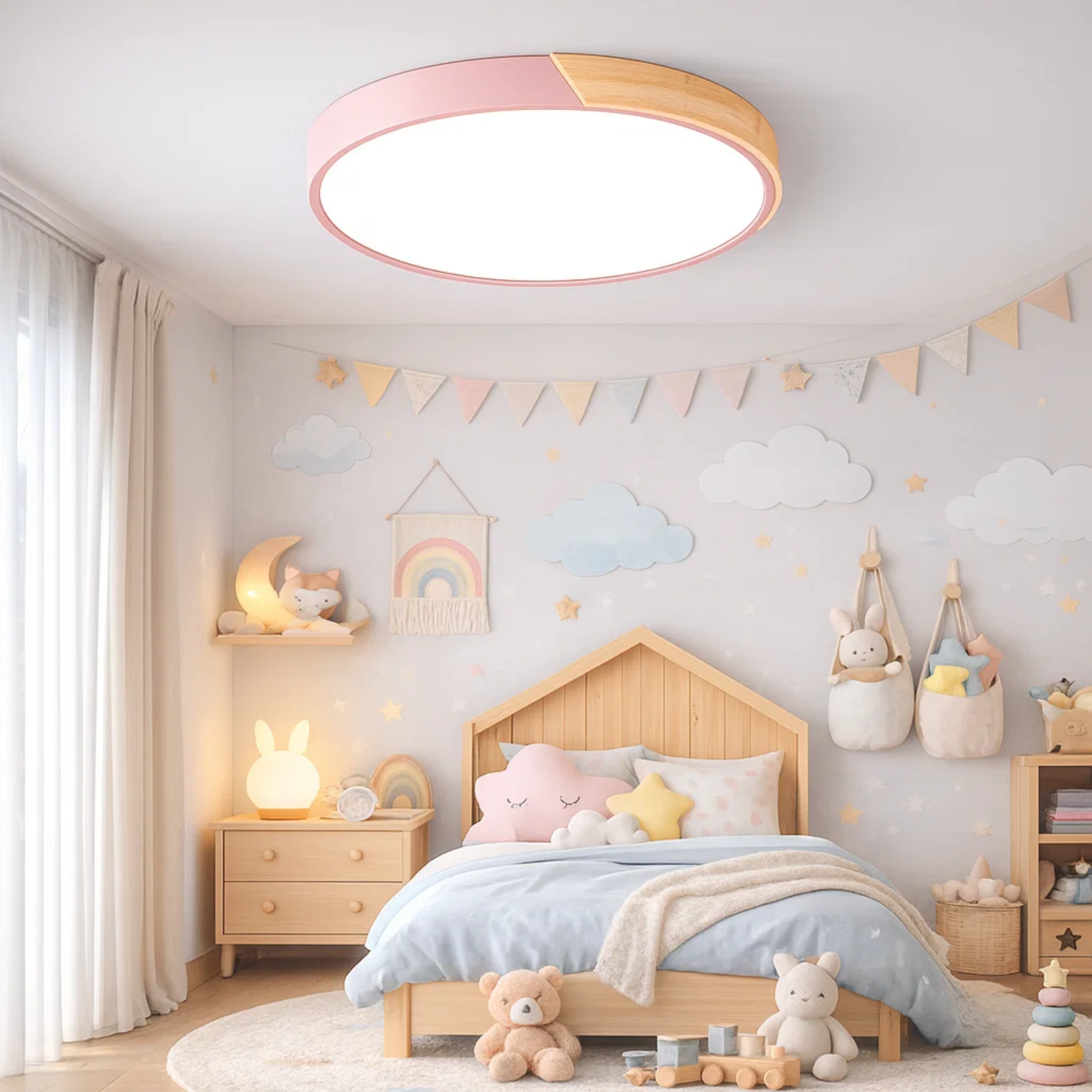 Ronde LED plafondlamp met kleuraccent