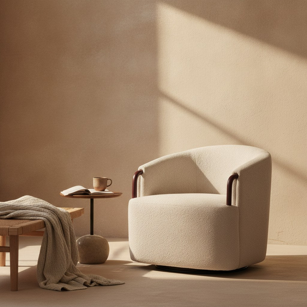 Freja Barrel Boucle Accent Chair