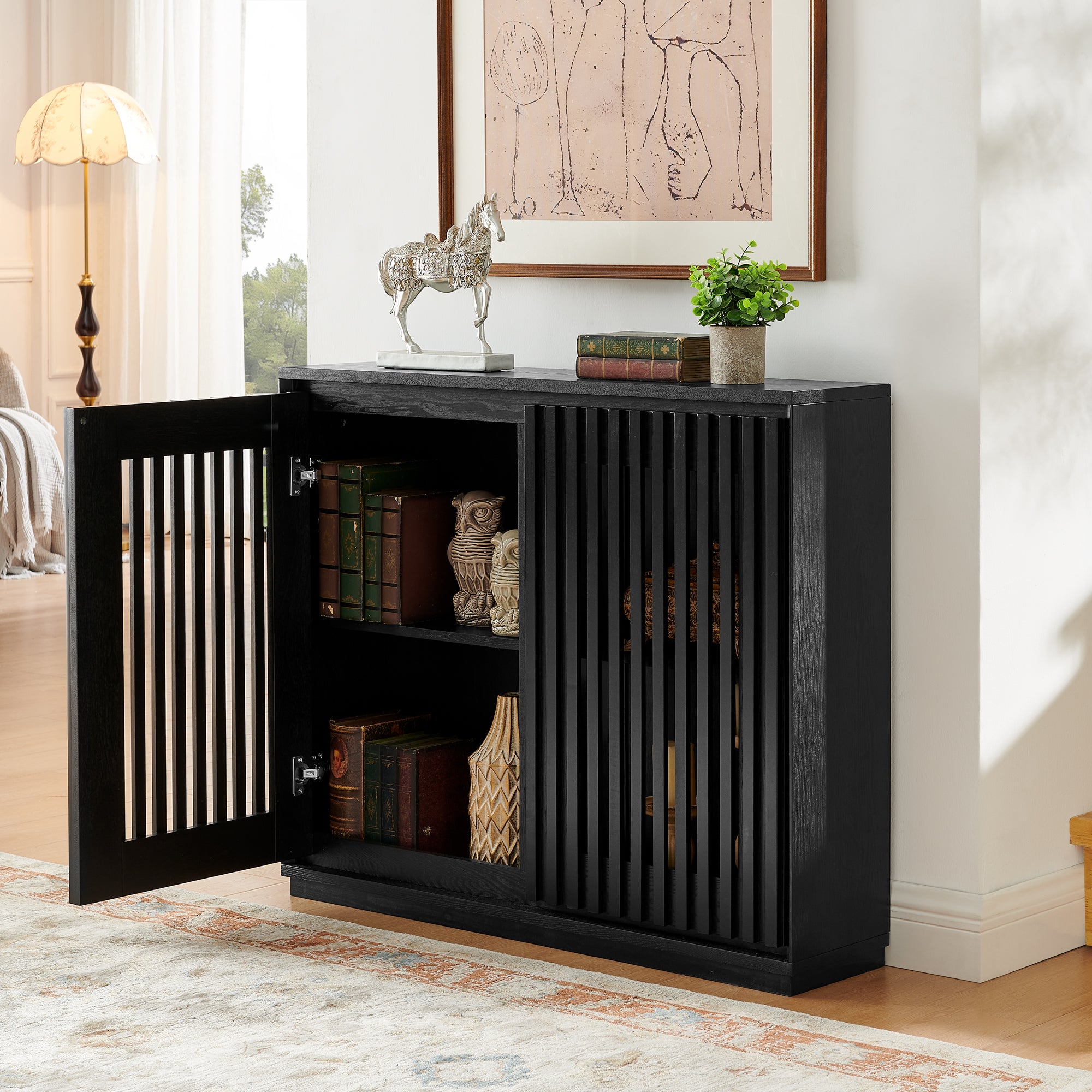 Preben Fluted Solid Wood Cabinet
