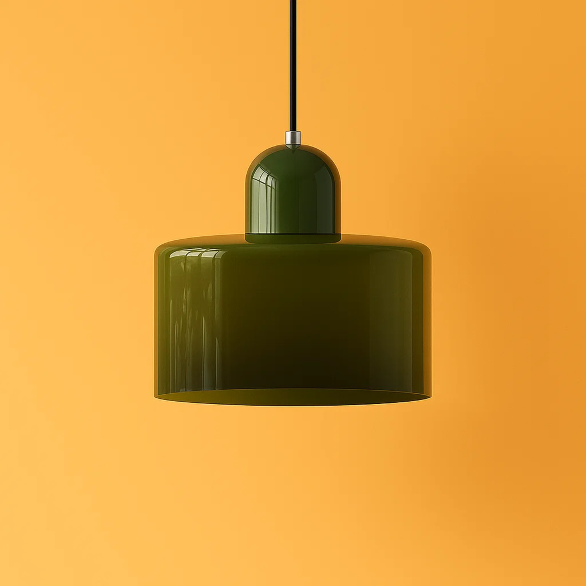 Retro plafondlamp met gekleurde kap