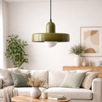 Bauhaus plafondlampen met glas en kleuraccenten