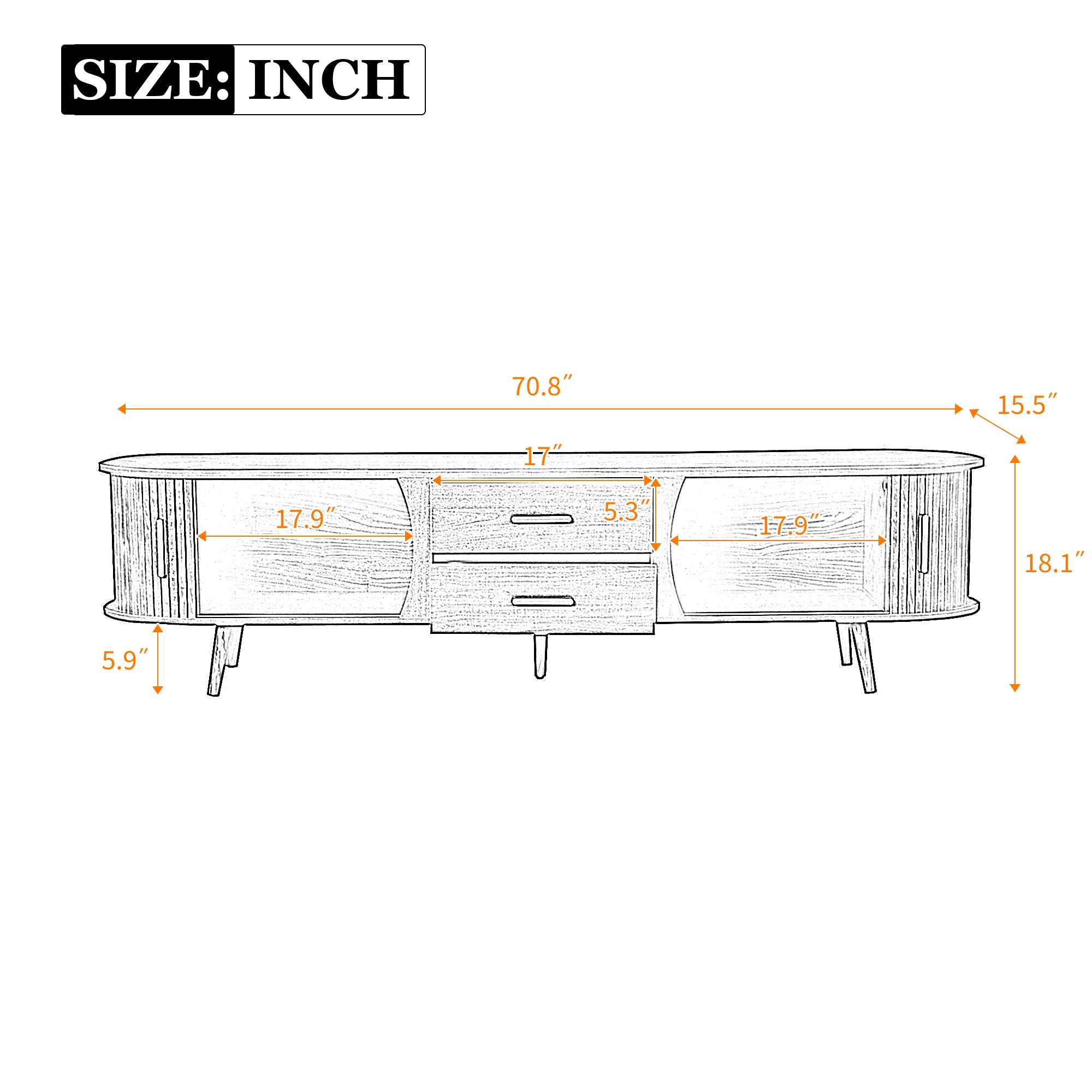Orla Storage Solid Wood TV Stand
