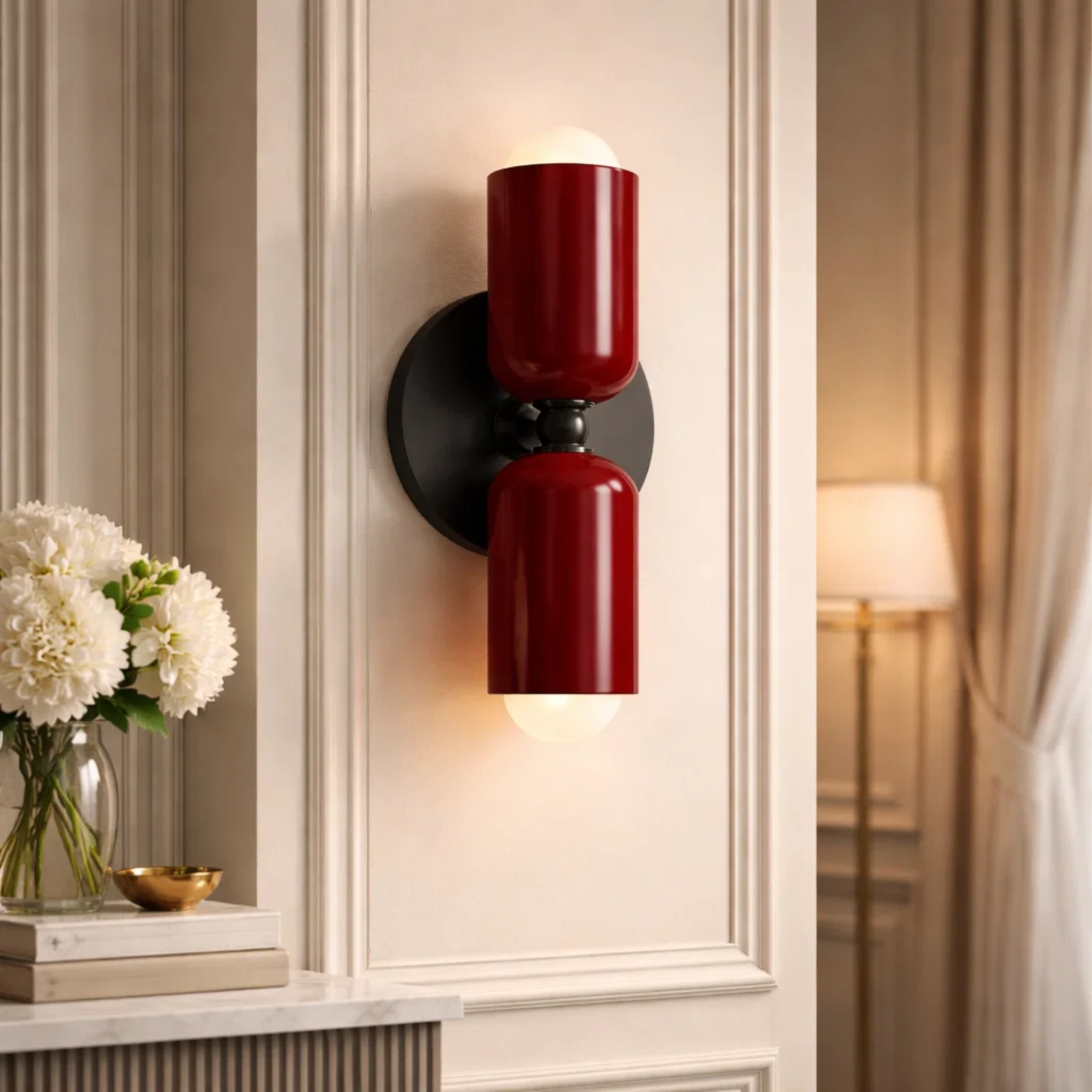 Dubbele wandlamp met warm licht