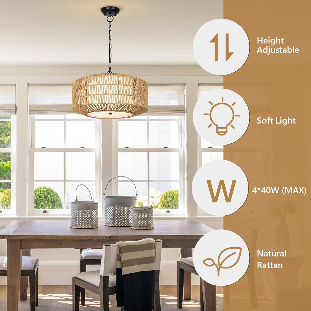 Pilvi Rattan Chandelier
