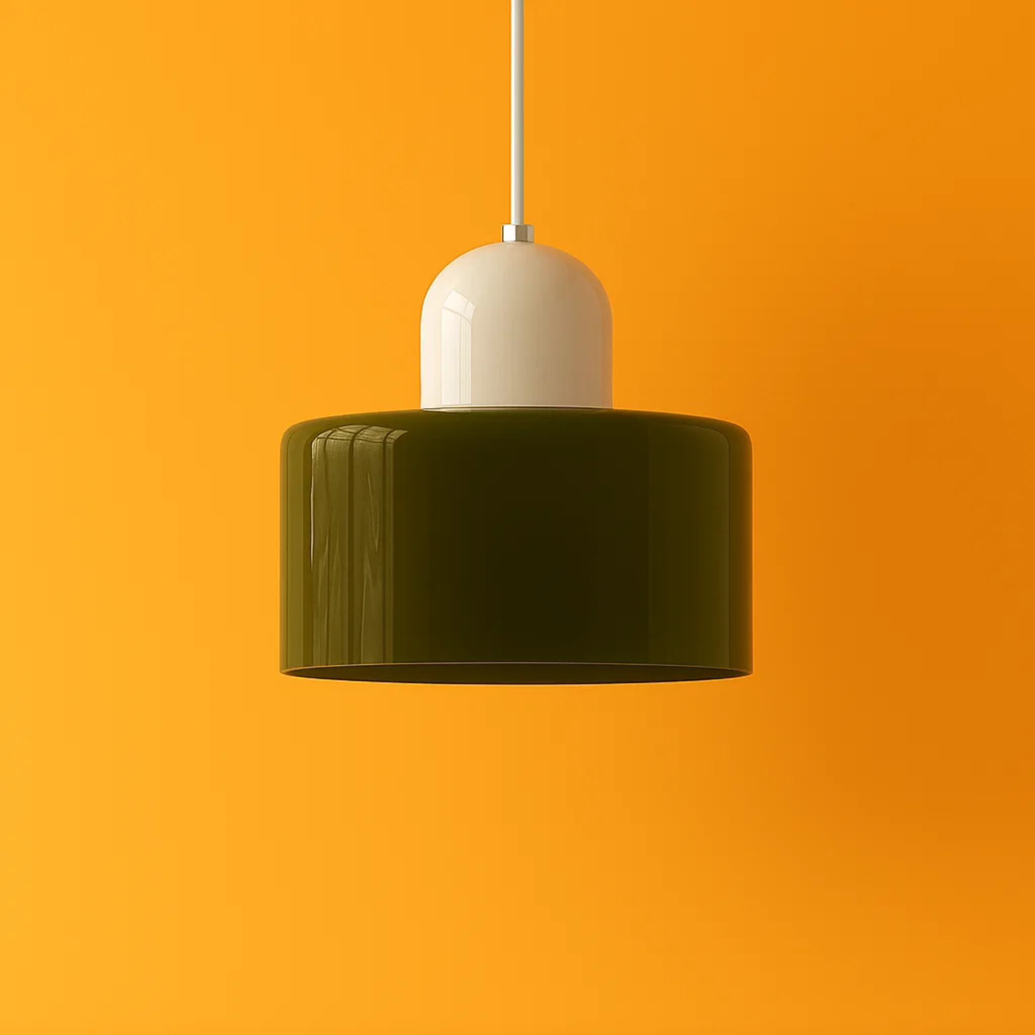 Retro plafondlamp met gekleurde kap