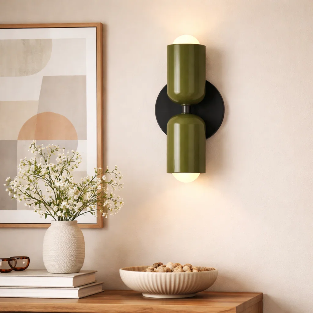 Dubbele wandlamp met warm licht