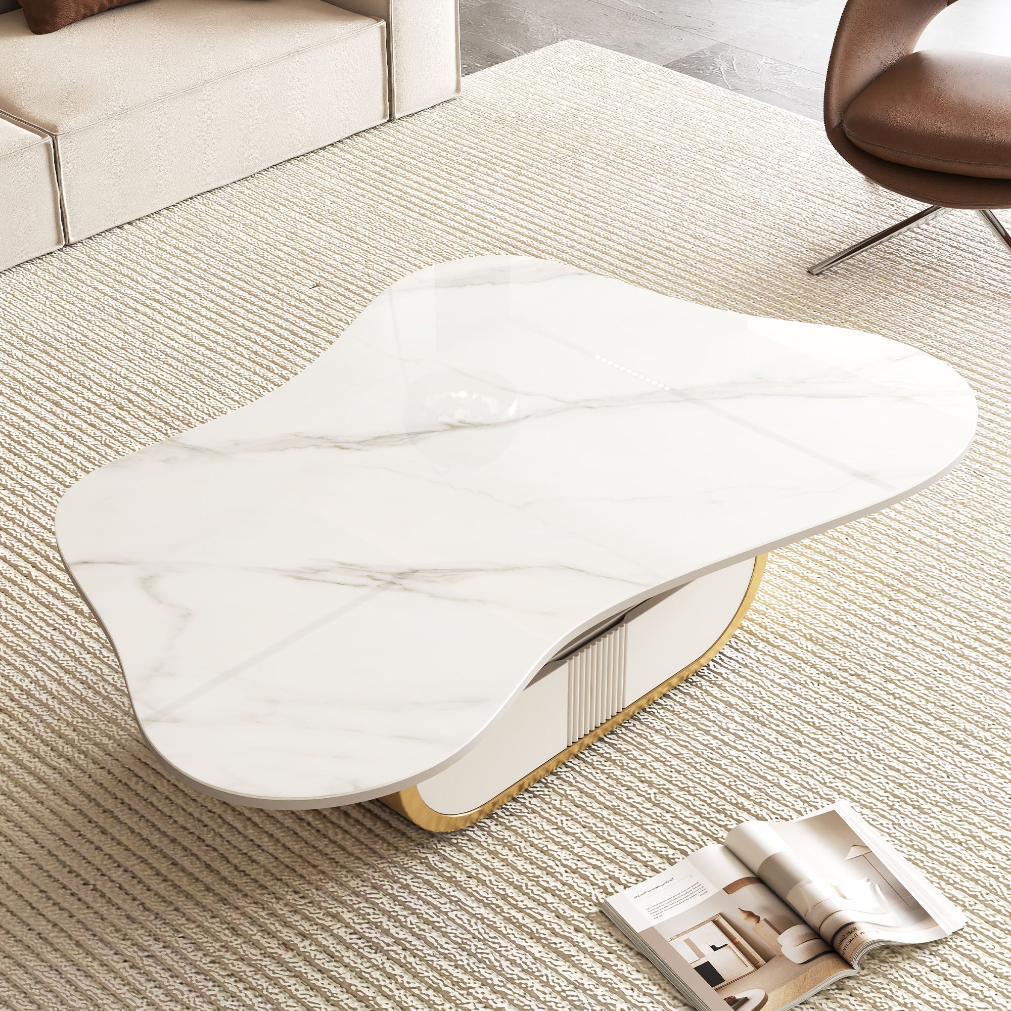 Vidar Oval Marble Coffee Table