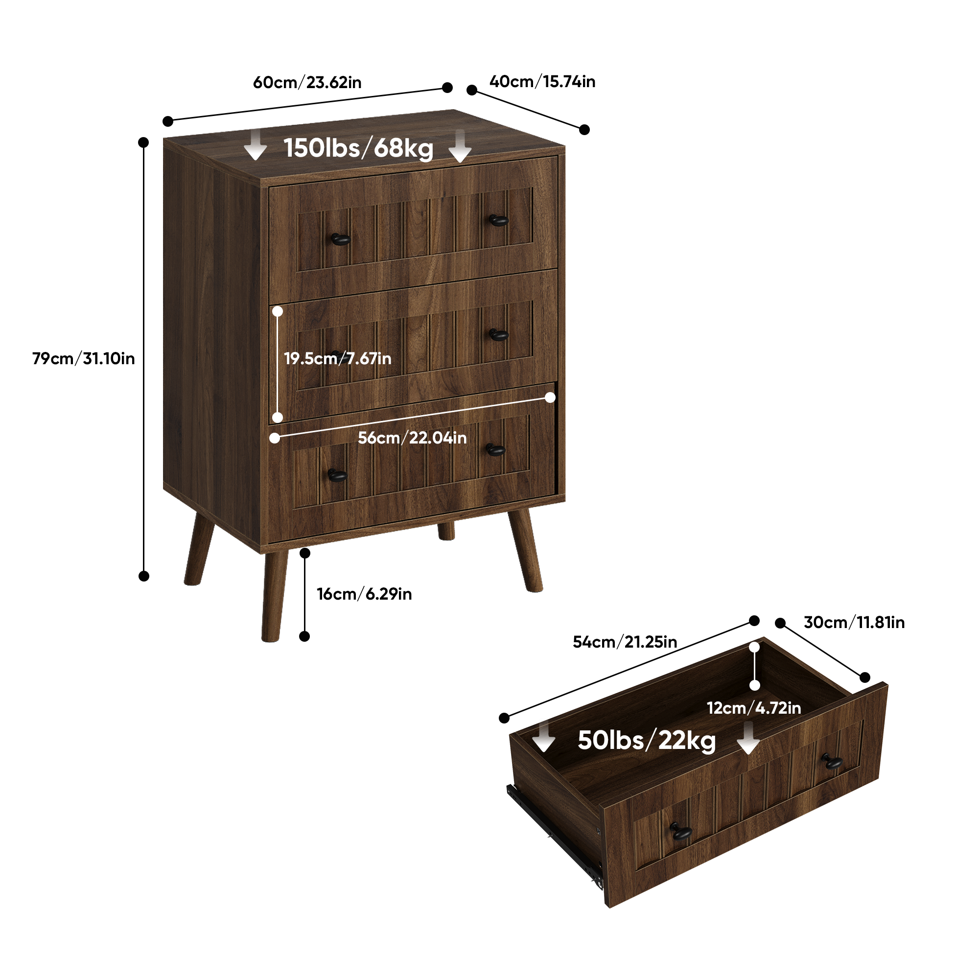 Malin Storage Walnut Dresser