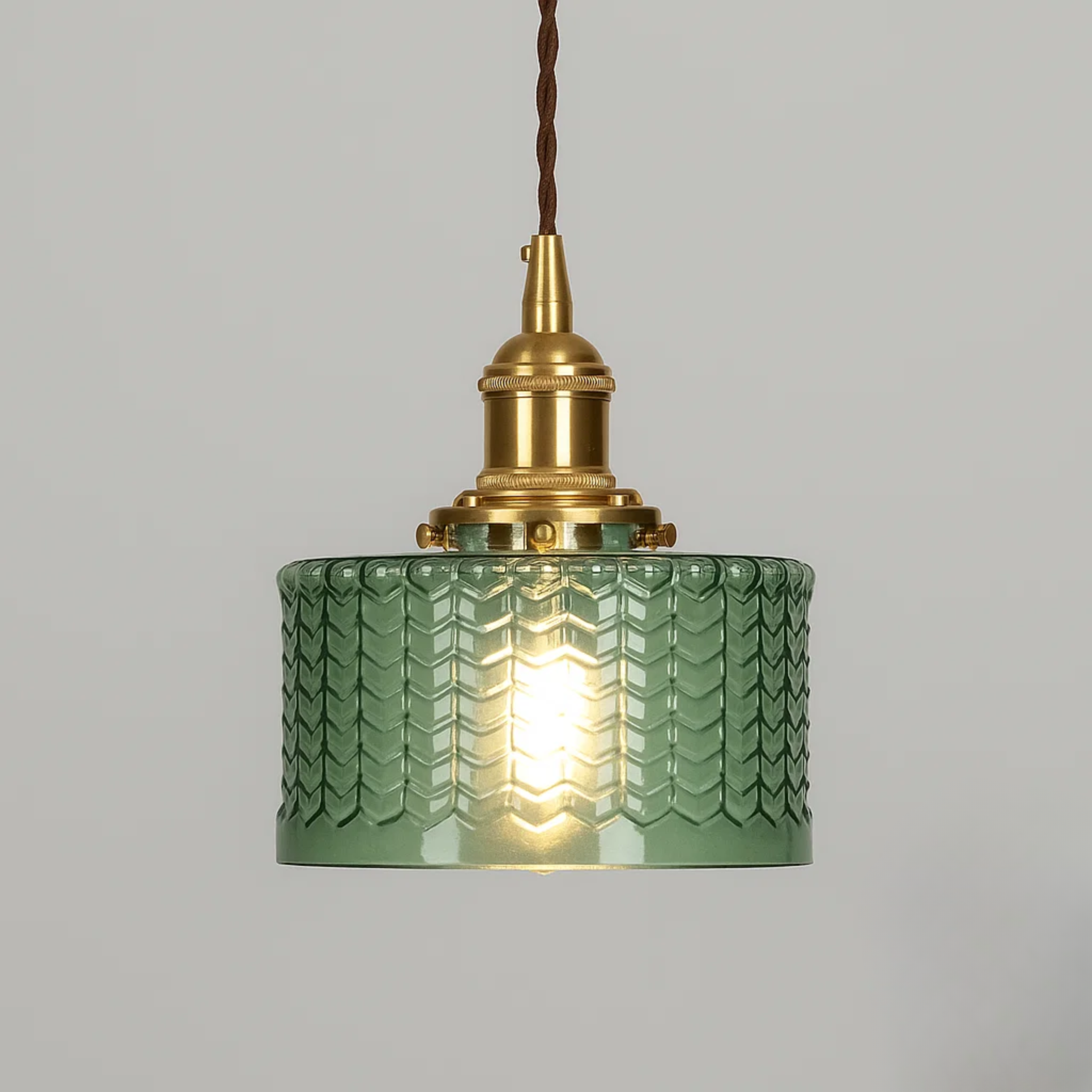 Klassieke hanglamp met golvend glazen kap