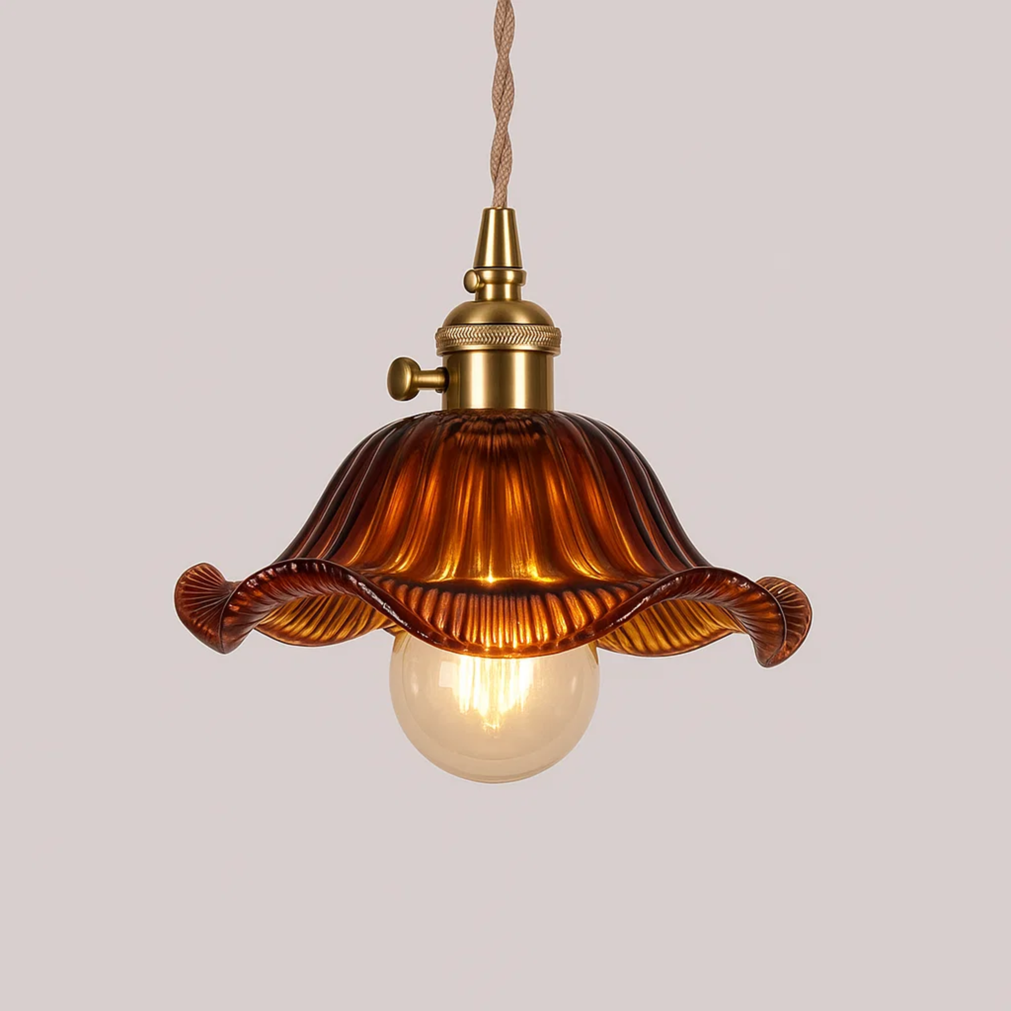 Vintage glazen bloemvormige hanglamp