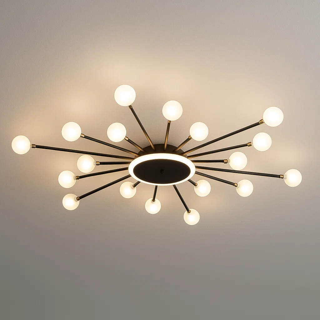 Postmoderne stervormige plafondlamp met matglas