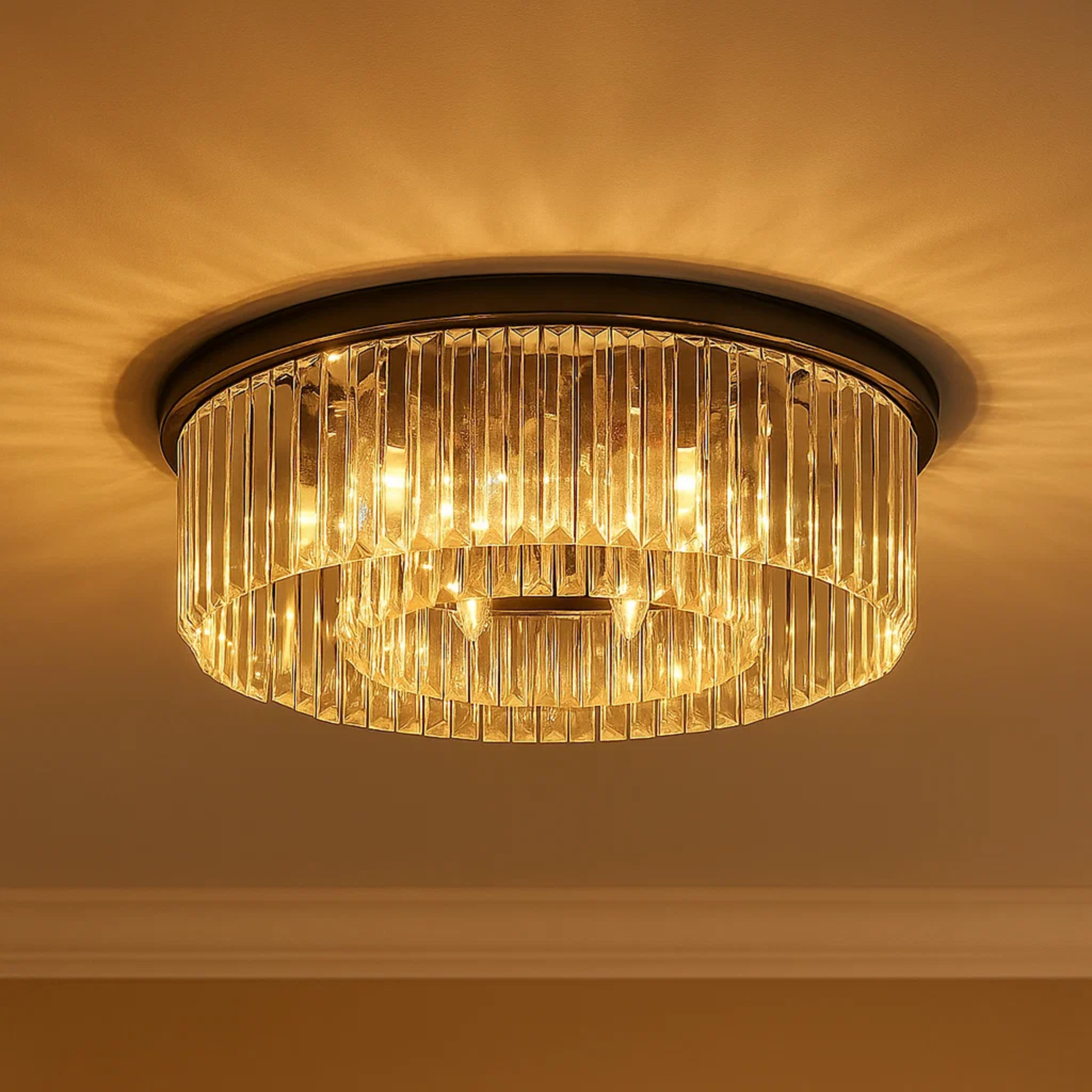 Elegante klassieke kristallen opbouw plafondlamp