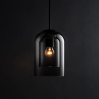 Moderne hanglamp met dubbele glazen kap