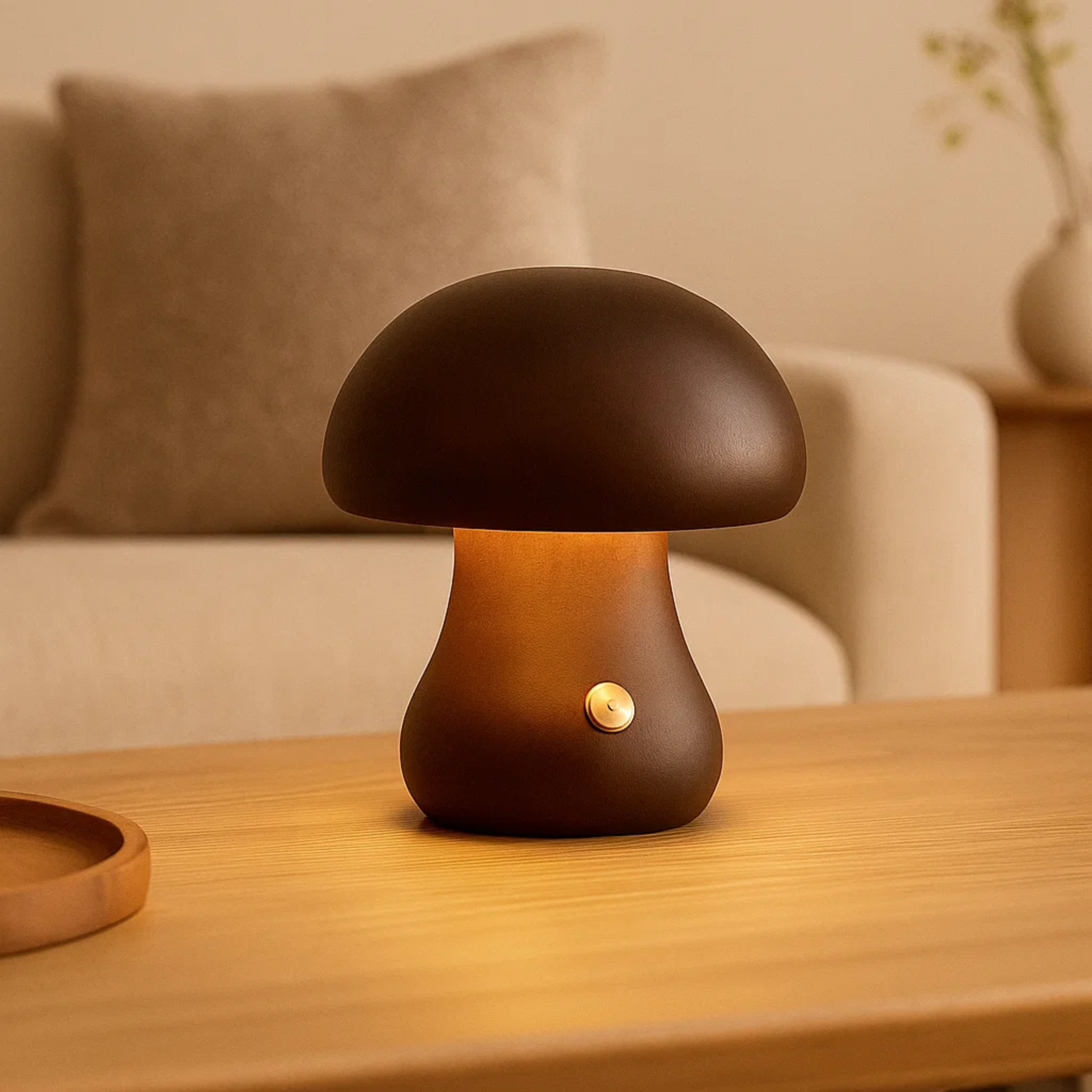 Tafellamp in paddenstoelvorm