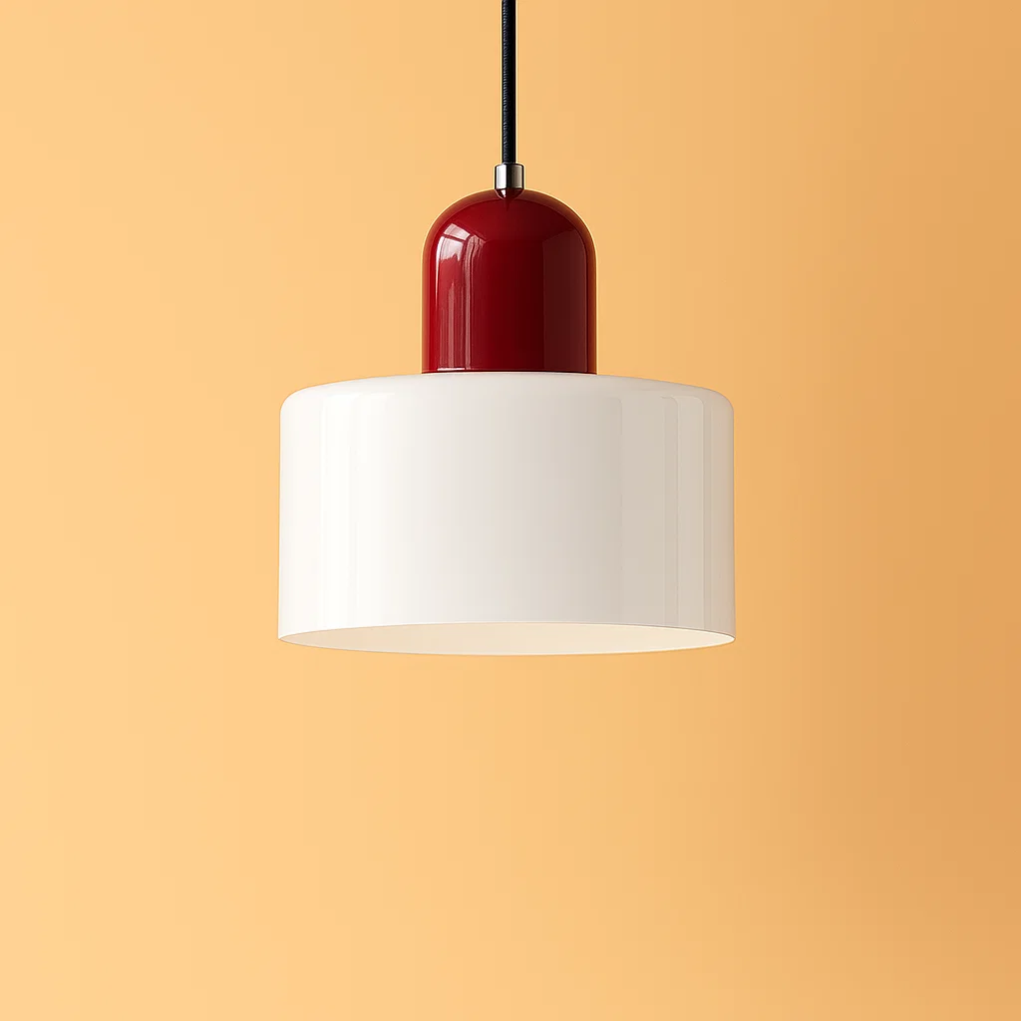 Retro plafondlamp met gekleurde kap