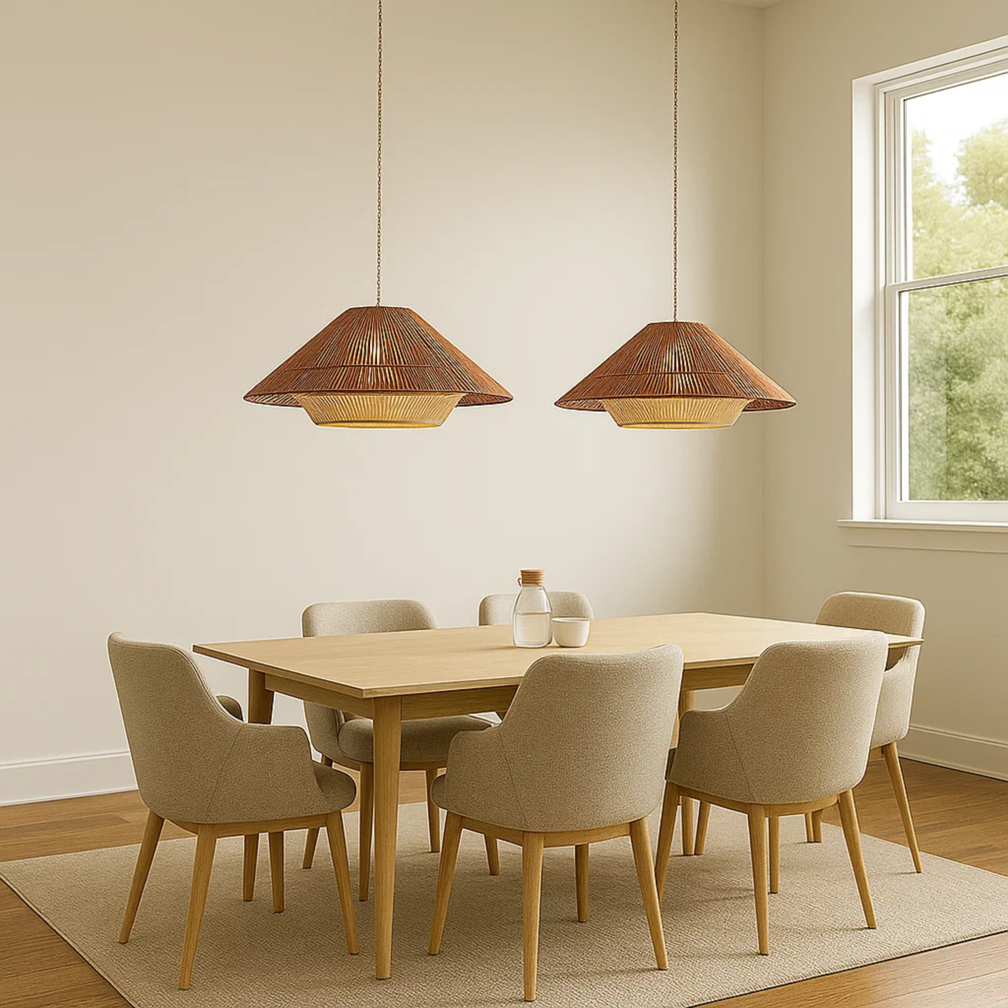 Japandi bamboe hanglamp