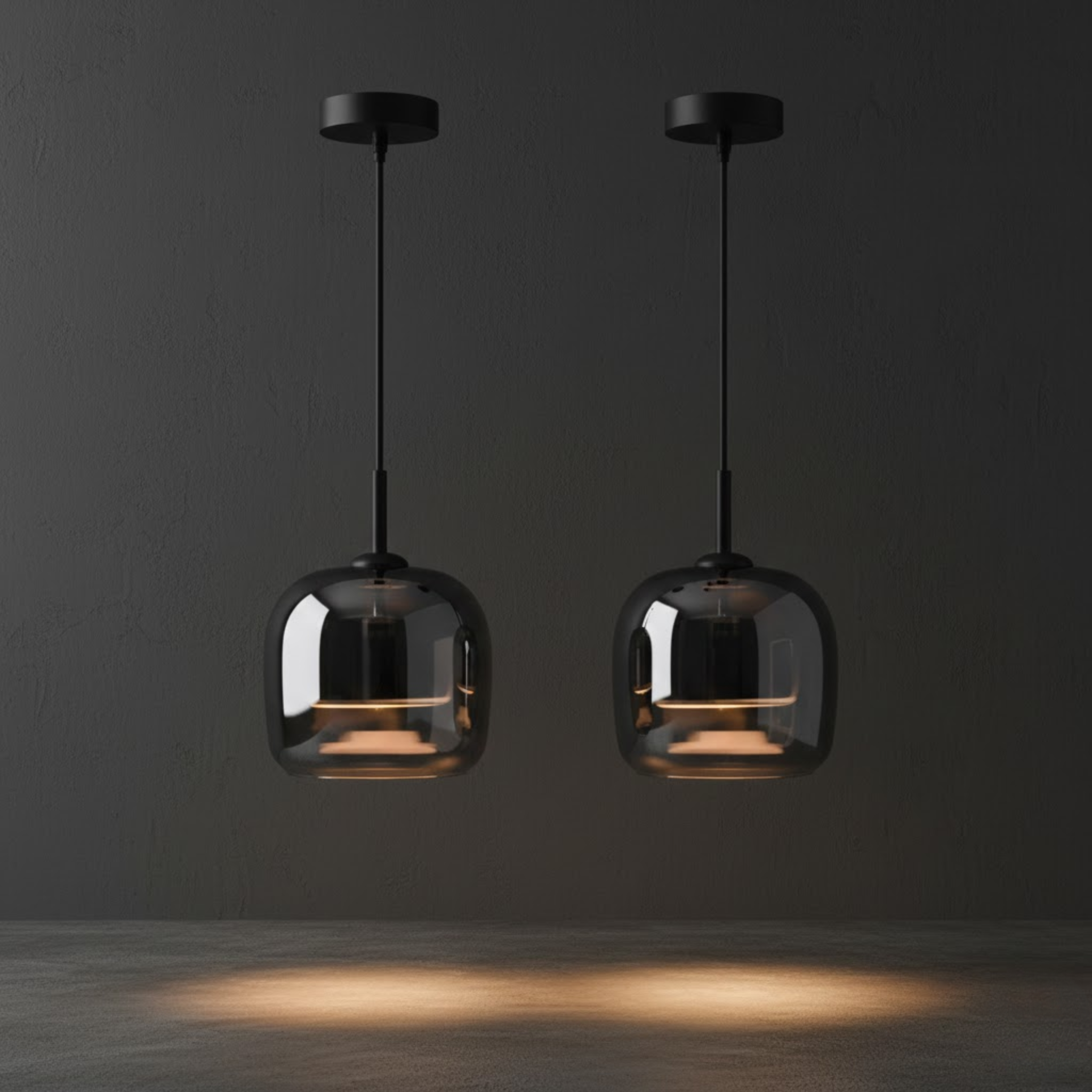 Nordic hanglamp met zwart glazen ontwerp