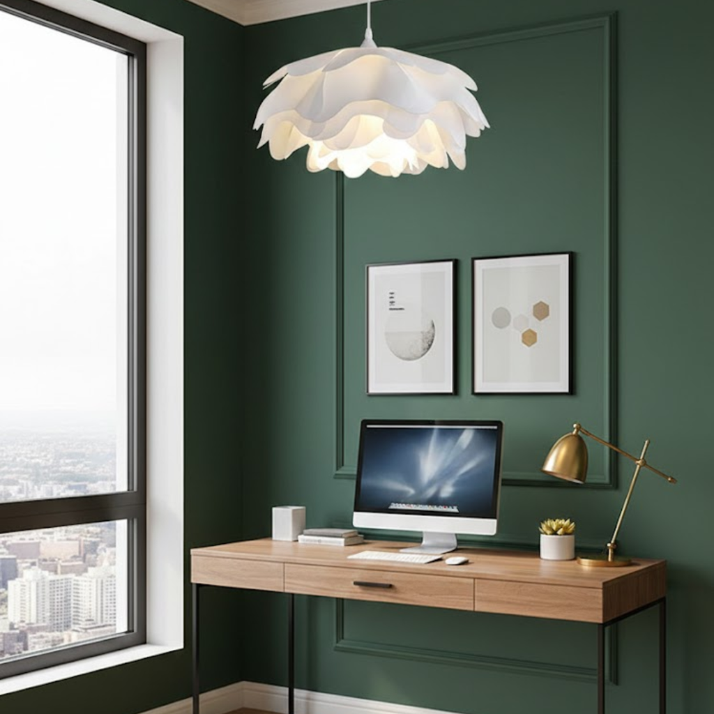 Japandi witte bloemvormige plafondlamp