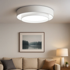 White Round LED Ceiling Lamp with Scandinavian Design