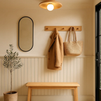 Ceiling Lamp with Shallow Bowl-Shaped Shade in Japandi Style