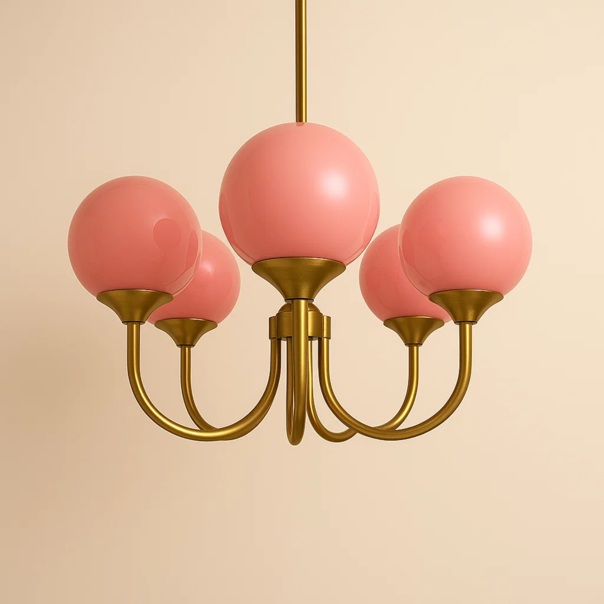 Hanglamp met gekleurde ronde glazen bollen – keuze uit 3 of 5 lichtpunten