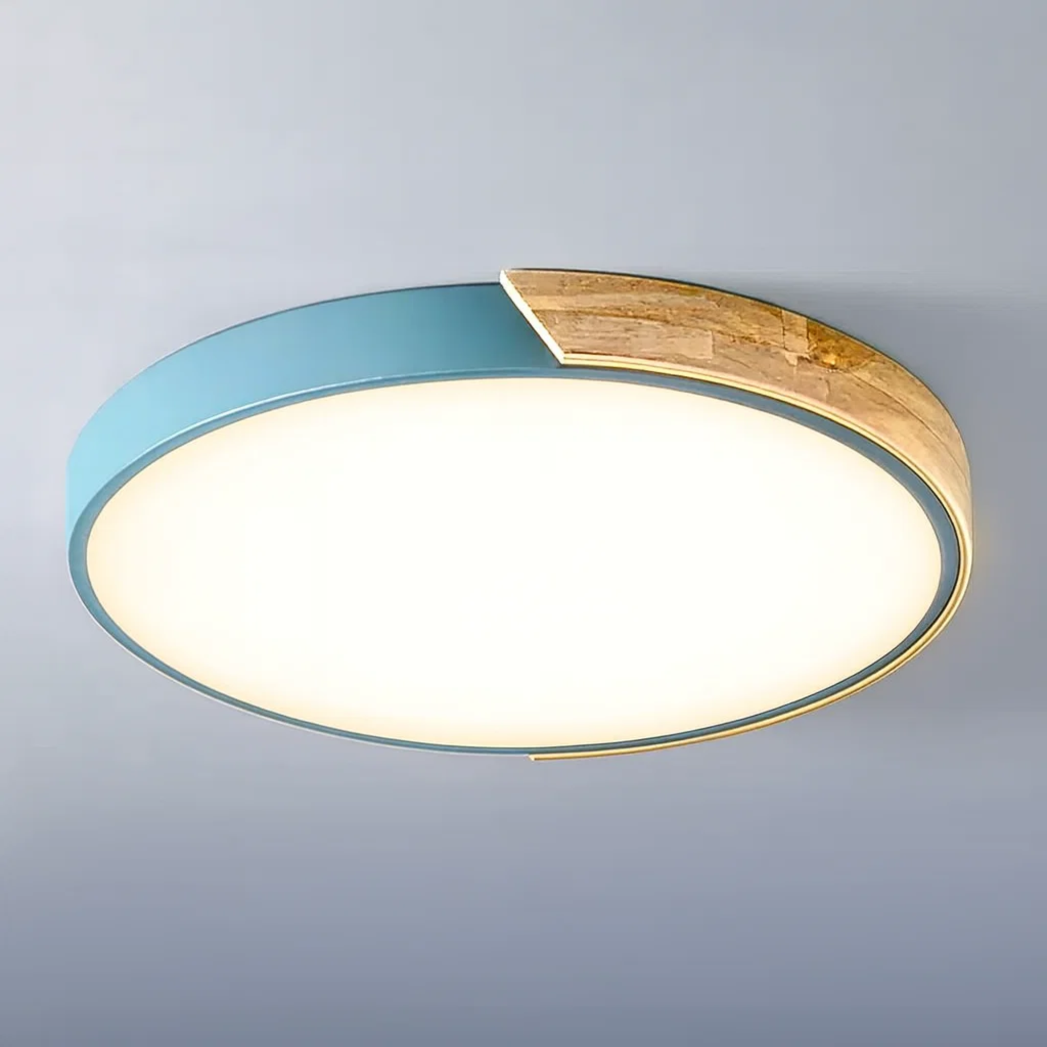 Ronde LED plafondlamp met kleuraccent