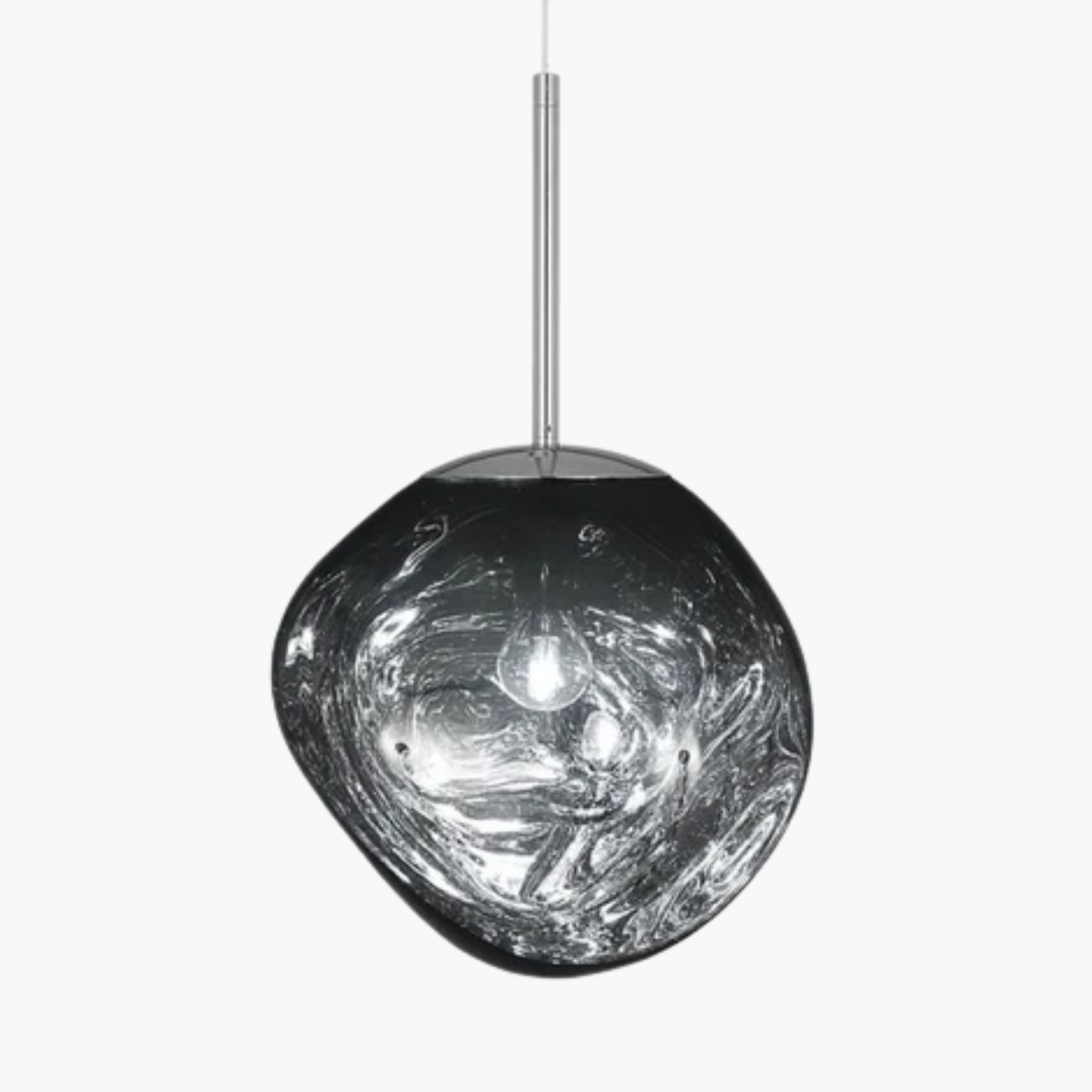 Mid-century hanglamp met organisch gevormde glaskap in meerdere kleuren