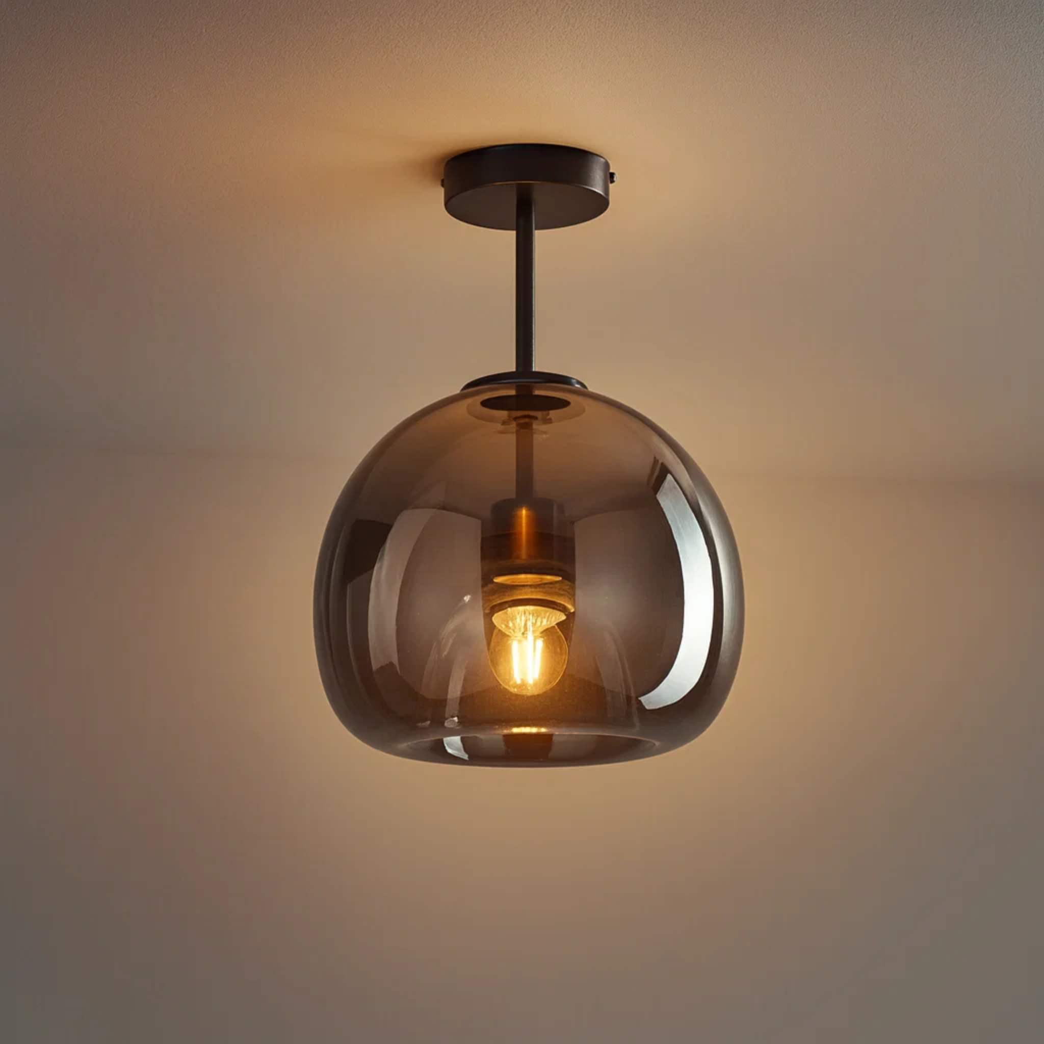 Mid-Century-Stil Glas-Deckenleuchte mit stimmungsvollem Licht