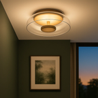 Modern LED Surface-Mounted Ceiling Lamp with Glass Shade